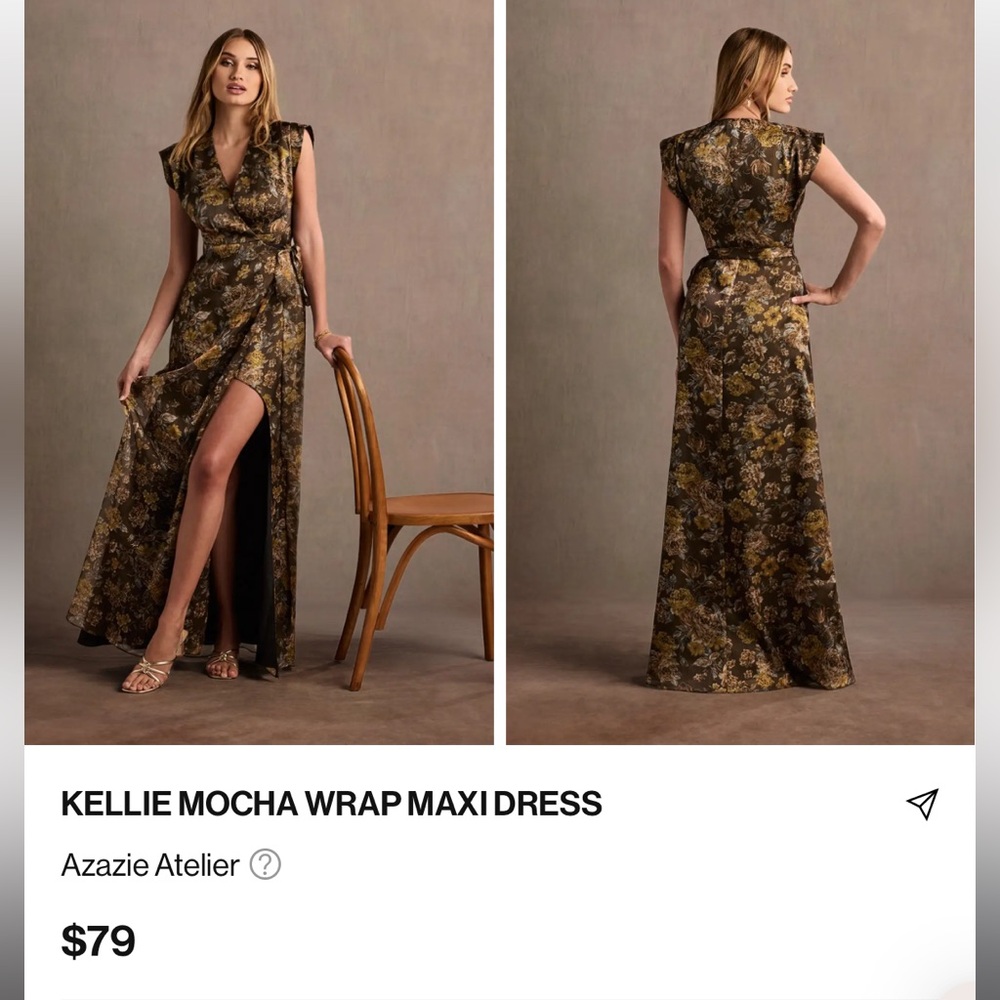 Azazie Kellie Mocha Wrap Dress